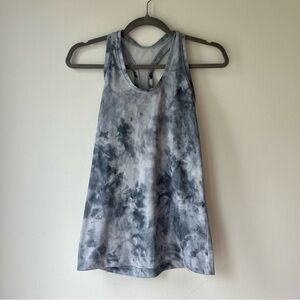 Gottex Studio Tie-Dye Racerback Tank XS | Gray Mesh Back Activewear Top Workout